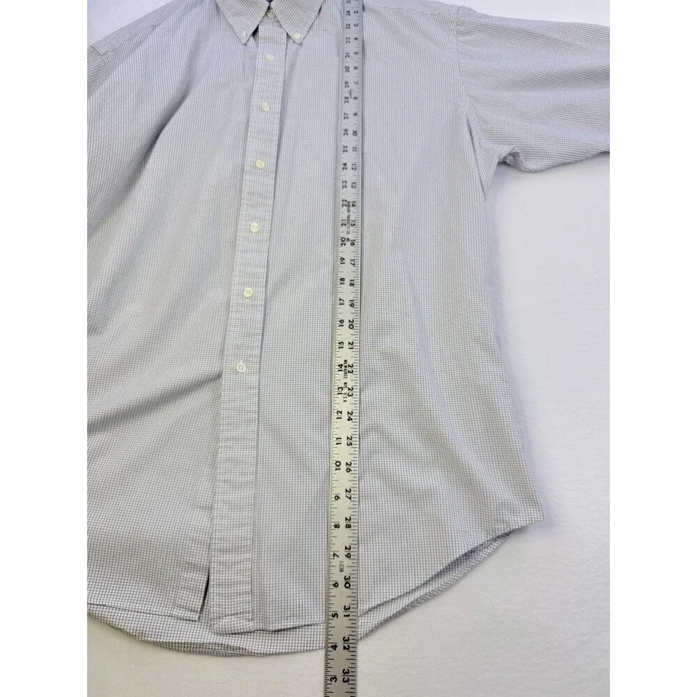 Ralph Lauren Blair Button Down Shirt Black/Blue Gingham l/s Men's Size L 1027